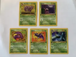 1st Edition Fossil Pokemon Card Lot - Weezing, Zubat, Grimer, Golbat, Ekans - Image 1