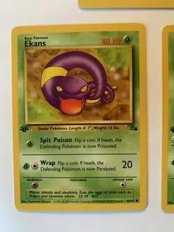 1st Edition Fossil Pokemon Card Lot - Weezing, Zubat, Grimer, Golbat, Ekans - Image 4