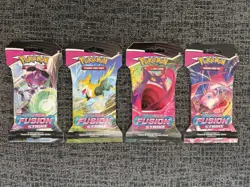 Pokemon TCG Sword & Shield Fusion Strike Sleeved Booster Pack Art Set - Sealed - Image 1