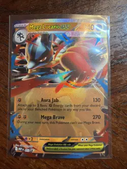 2025 POKEMON MEP EN-ME BLACK STAR PROMO 012 MEGA LUCARIO EX NM/M - Image 1