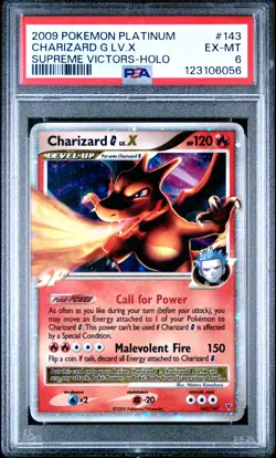 2009 POKEMON PLATINUM SUPREME VICTORS #143 CHARIZARD G LV.X-HOLO PSA 6 - Image 1