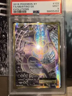 2016 Pokemon TCG XY Evolutions FA (Full Art) Mewtwo EX #103 Mint PSA 9 New - Image 2