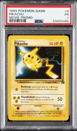 1999 POKEMON GAME MOVIE MOVIE PROMO #4 PIKACHU PSA 1 - Image 1