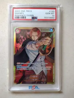 English One Piece PSA 10 MINT Shanks Romance Dawn First Print Run! Gem OP01 - Image 1