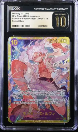 JAPANESE ONE PIECE 2024 Monkey D. Luffy OP05-119 PRB-01 THE BEST CGC 10 PRISTINE - Image 1
