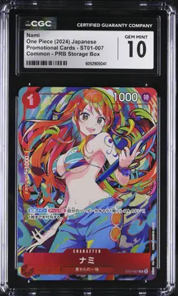 JAPANESE ONE PIECE 2024 Nami ST01-007 CGC 10 GEM MINT - Image 1