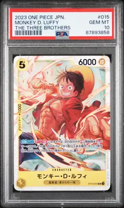 JAPANESE ONE PIECE 2023 MONKEY D. LUFFY ST13-015 THE THREE PSA 10 GEM MINT - Image 1