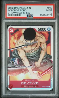 ONE PIECE JAPANES 2022 RORONOA ZORO ST01-013 STRAW HAT CREW PSA 9 MINT - Image 1