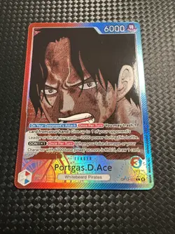 One Piece Portgas.D.Ace OP13-002 Alt Art Leader ENGLISH Carrying On His Will NM - Image 1