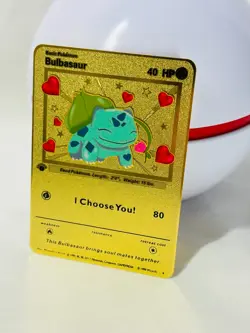 Bulbasaur - I Choose You! Collectible Gold Metal Card For Display Only! - Image 1