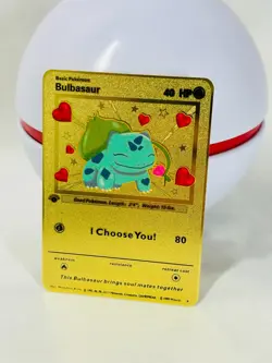 Bulbasaur - I Choose You! Collectible Gold Metal Card For Display Only! - Image 3