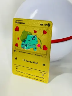 Bulbasaur - I Choose You! Collectible Gold Metal Card For Display Only! - Image 4