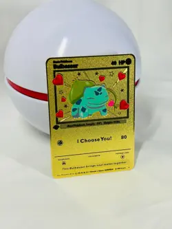 Bulbasaur - I Choose You! Collectible Gold Metal Card For Display Only! - Image 5
