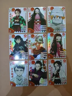 Demon Slayer Cards Lot of 9. tanjiro nezuko Inosuke Zenitsu Keimetsu no yaina #C - Image 3