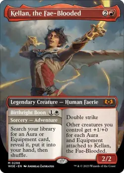 MTG English Kellan, the Fae-Blooded (Borderless) NM Foil Wilds of Eldraine - Image 1