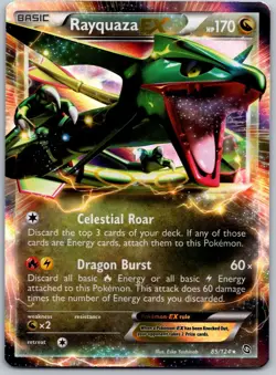 Rayquaza EX - 85/124 - Pokemon Dragons Exalted Black & White Ultra Rare Card VLP - Image 1