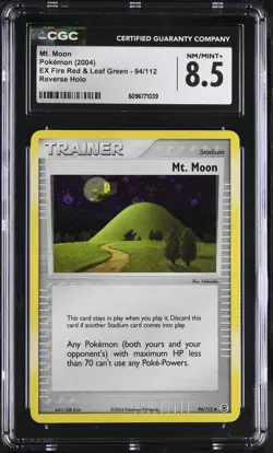 CGC 8.5 Mt. Moon 2004 EX Fire Red & Leaf Green 94/112 Reverse Holo Pokemon Card - Image 1