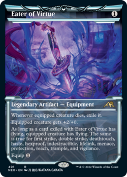 MTG Eater of Virtue - Foil - Showcase, Kamigawa: Neon Dynasty, Lightly Played, E - Image 1
