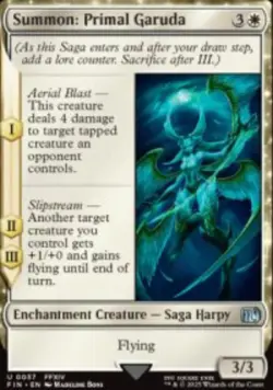Summon: Primal Garuda Final Fantasy (FIN) 37 MTG Foil NM - Image 1
