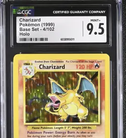 1999 Pokemon Base Set Charizard Holo #4/102 -- Graded CGC 9.5 Mint+ - Image 2