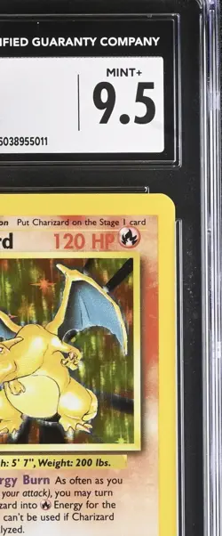 1999 Pokemon Base Set Charizard Holo #4/102 -- Graded CGC 9.5 Mint+ - Image 5