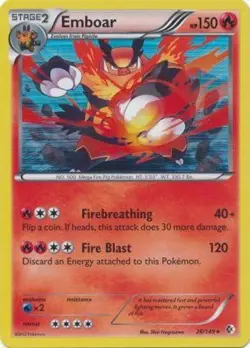 1x Emboar - 26/149 - Holo Rare Damaged Pokemon BW - Boundaries Crossed - Image 1