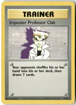 Imposter Professor Oak, Pokemon Base Set Rare, 073/102 MP - Image 1