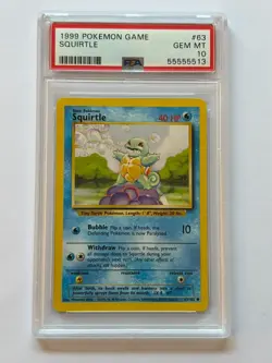 1999 English Pokemon Squirtle Base Set Unlimited #63 PSA 10 Gem Mint - Image 1
