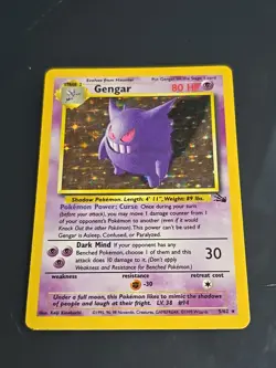 Pokemon TCG Gengar Fossil 5/62 Holo 1999-2000 Wizards Base Set Holo LP - Image 3