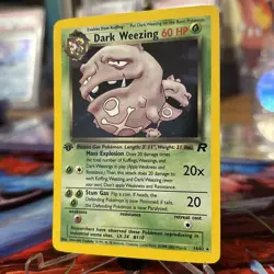 Pokemon TCG Team Rocket Dark Weezing 14/82 Holo Rare 1st Edition NM Swirl 🍥 - Image 2