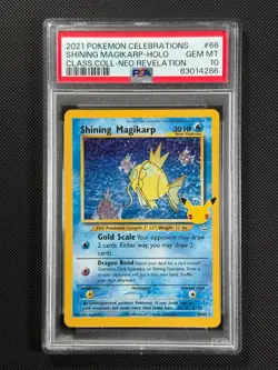 Pokemon Card Shining Magikarp 66/64 PSA 10 Celebrations Classic Holo GEM MINT - Image 1
