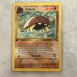 Kabuto 1st Edition Fossil Set Pokemon WOTC TCG Common Card #50/62 - Image 1