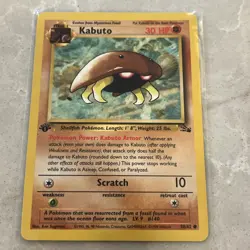 Kabuto 1st Edition Fossil Set Pokemon WOTC TCG Common Card #50/62 - Image 2