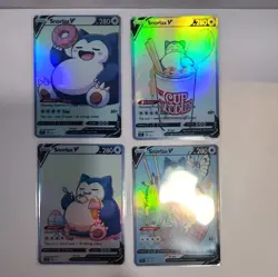 Lot of 4 Custom holo Snorlax V Pokemon Trading Card sleeved & top loaded - Image 3