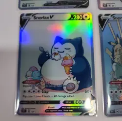 Lot of 4 Custom holo Snorlax V Pokemon Trading Card sleeved & top loaded - Image 4
