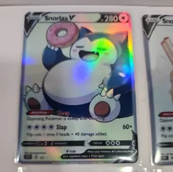 Lot of 4 Custom holo Snorlax V Pokemon Trading Card sleeved & top loaded - Image 5