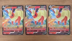 Lot of 3 Pokemon 2021 Flareon V Full Art Holo Cards - SWSH149 - Image 1