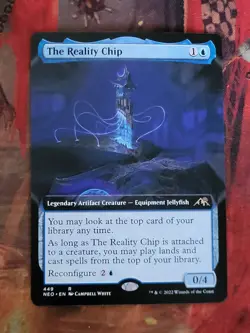 MTG Card: The Reality Chip (Kamigawa: Neon Dynasty) EXTENDED ART - Image 1