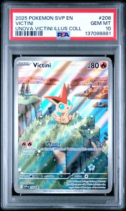 2025 POKEMON SVP EN-SV BLACK STAR PROMO #208 VICTINI PSA 10 - Image 1