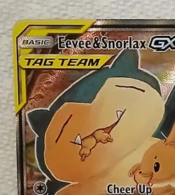 Eevee & Snorlax GX SM169 Pokemon Sun & Moon Promo Ultra Rare NM Full Art holo - Image 2