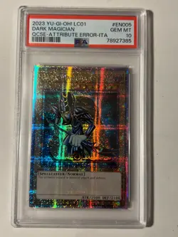 PSA 10 2023 YuGiOh DARK MAGICIAN Quarter Century Rare ATTRIBUTE Error LC01-EN005 - Image 1
