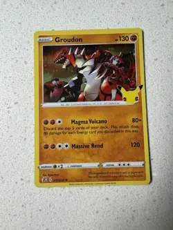 POKEMON Groudon 017/025 Celebrations 25th Anniversary Holo Rare Card NM-MINT - Image 1