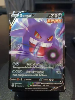 GENGAR V Holo Ultra Rare Pokemon Card Fusion Strike TCG 156/264 - Image 1