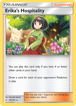 Pokemon - Erika's Hospitality (140/181) [Sun & Moon: Team Up] Reverse Holo - Image 1