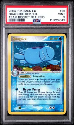 2004 POKEMON EX TEAM ROCKET RETURNS QUAGSIRE #26 REVERSE PSA 9 MINT #113024049 - Image 1