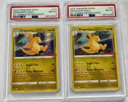 (2) Pokemon Silver Tempest #131/195 Dragonite GameStop Exclusives PSA 8 - Image 1