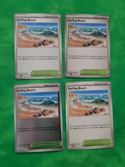 Surfing Beach 129/132 x4 (1 Holo) - Mega Evolution - Pokemon TCG Playset - NM/M - Image 1