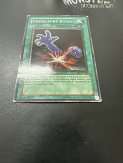 YUGIOH PREMATURE BURIAL SUPER RARE DB1-EN091 PLAYED - Image 2