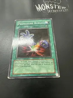 YUGIOH PREMATURE BURIAL SUPER RARE DB1-EN091 PLAYED - Image 3