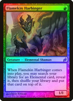 Flamekin Harbinger FOIL Lorwyn HEAVILY PLD Red Uncommon MAGIC MTG CARD ABUGames - Image 1